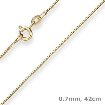 0-7mm-Veneziakette-aus-333-Gelbgold-42cm-mit-Zwischenöse