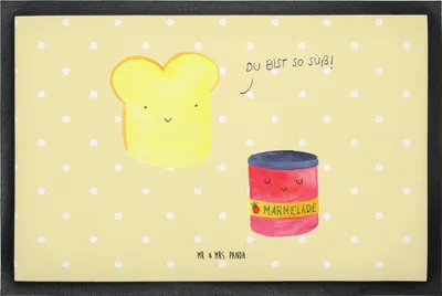 Produktbild von Mr. & Mrs. Panda Schmutzfangmatte Toast Marmelade 50 x 75 cm - Gelb Pastell - Geschenk, Brot, fußmatte, Toastbrot, Schmutzmatte, Dreamteam, Bodenvorleger, Süß, bodenmatte