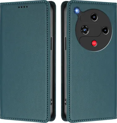 Produktbild von Handyhülle für ZTE Nubia Focus 2, Kunstleder Klapphülle Stoßfeste Magnetische Hülle mit Ständer Grün