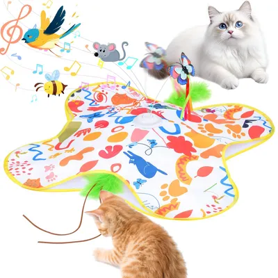 Interaktives Katzenspielzeug mit Feder, USB-aufladbar, 2-in-1