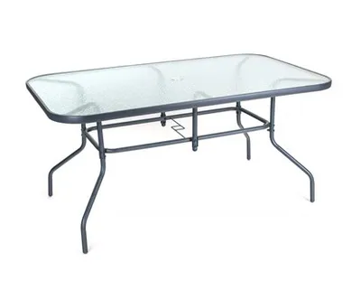 Image de Table de jardin avec plateau en verre VERRE 150 x 90 cm