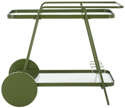Productafbeelding van SAFAVIEH Moderne barwagen, 2 etages, groen, 91 x 47 x 76 cm