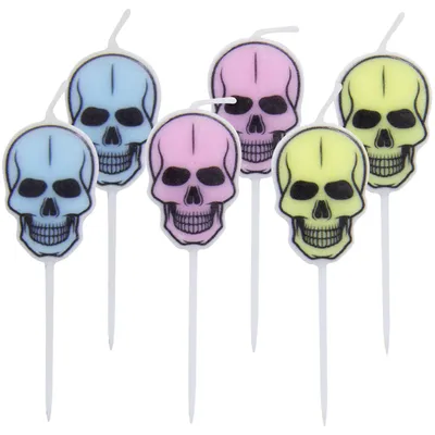 Productafbeelding van Halloween feestkaarsen pastel 8 cm set van 6