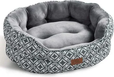 Produktbild von Katzenbett mit doppeltem Innenkissen, waschbar, grau, 64x53x23cm, weich und bequem für Katzen