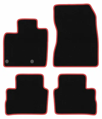 Produktbild von Fußmatten Automatten Velours Schwarz/Rot für Nissan Qashqai III 2021- Set 4-tlg