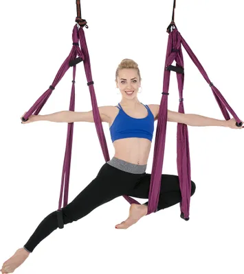 Obrázek produktu pro Aerial Yoga Hammocks, Ultra Strong Antigravity Yoga Swing, Air Trapeze Kit - inverzní cvičení, zlepšená flexibilita a síla jádra （lila）