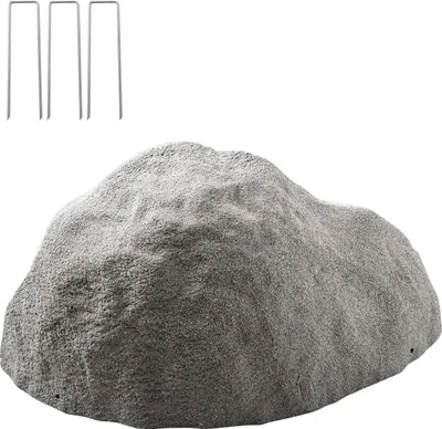 Obrázek produktu pro SucceBuy krycí kámen z umělého kamene pro venkovní použití, dekorativní zahradní kámen kamenného vzhledu, lehký a odolný proti povětrnostním vlivům, ideální pro terénní úpravy, zahradní dekorace a kryty transformátorů, tmavě šedý, velikost M