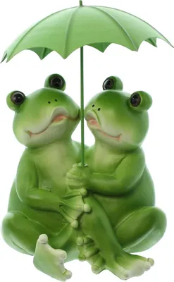 Produktbild von FRANK FLECHTWAREN Froschpaar Regenschirm, Polyresin Maße: Höhe 23 cm