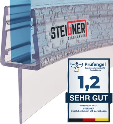 Produktbild von STEIGNER Duschdichtung, 80cm, Glasstärke 6/7/ 8 mm, Vorgebogene PVC Ersatzdichtung für Runddusche, UK10