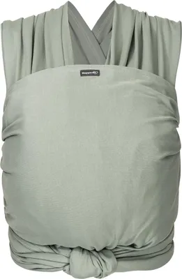 Produktbild von Hoppediz Elastisches Baby-Tragetuch - für Neugeborene ab Geburt (2-9 kg) - aus Baumwolle - Salbei 4,60 m, Grün