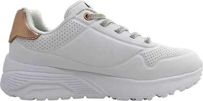 Imagen del producto de Skechers Uno Lite - Zapatillas deportivas planas para niña, color blanco, colección Metallic Mode