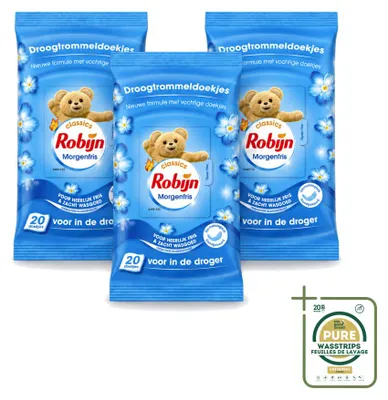 Productafbeelding van 3 x Robijn Droogtrommeltabletten Morgenfris - Voorraadverpakking - 3 stuks