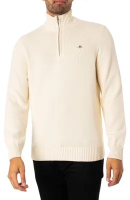 Produktbild von GANT Lässiges Baumwoll-Sweatshirt mit halbem Reißverschluss, Beige XL