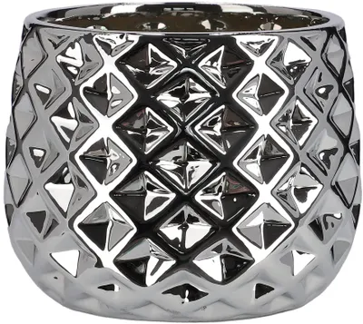 Immagine prodotto di Vaso in Vetroceramica KOTARBAU® per piante, vaso interno per fiori e piante, 13 cm, colore argento