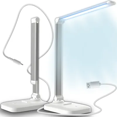 Produktbild von Schreibtischlampe LED Dimmbar Tischleuchte 3 Farb Helligkeitsstufen Nachttischlampe Leselampe für Zuhause Büro Augenfreundliche Tischlampe Weiß Retoo