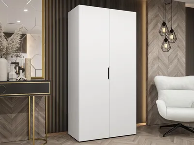 Produktbild von MIRJAN24 Kleiderschrank Malaga 100, Kleiderschrank, Garderobe (Farbe: Weiß, Größe: 100 cm)