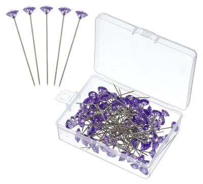 Produktbild von 100 Stück Blumenstraußnadeln, 5,1 cm, Anstecknadeln, lila