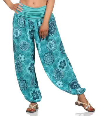 Produktbild von Haremshose Damen Sommerhose luftig weites Bein BOHO Hose Gr. 36-48 Yoga