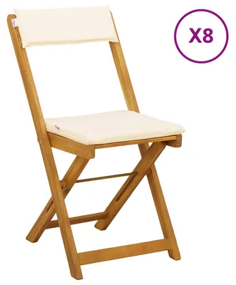 Produktbild von vidaXL Außen Bistro-Stühle 8 pcs Cremeweiß 40 x 53 x 80 cm