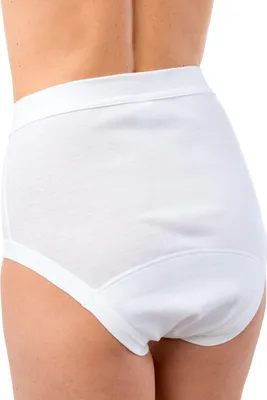 Produktbild von HERMKO 1265 Damen Inkontinenz Slip mit Weichbund aus Baumwolle, Farbe:weiß, Größe:44/46 (L)