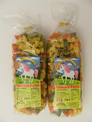 Produktbild von Streuteile Einhörner aus Nudelteig, 2X 250 g, Nudeln, Pasta, Dekoration, Delikatesse Einhorn