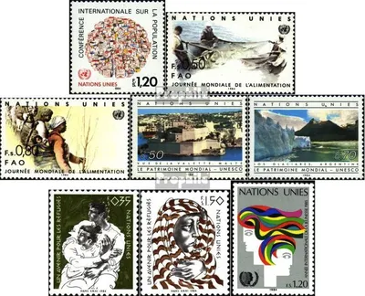 Produktbild von Briefmarken UNO - Genf 1984 Mi 119-126 (kompl.Ausg.) Jahrgang 1984 komplett gestempelt Bevölkerungskonf.