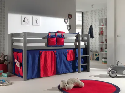 Produktbild von Vipack Spielbett Pino, inkl. Rolllattenrost, Liegefläche 90 x 200 cm mit Textilset "Domino"