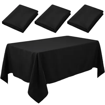 4 Einweg-Tischdecken 137x274 cm, schwarz, abwaschbar, für Partys