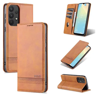 Image de Galaxy A33 5G Case, portefeuille avec fermeture magnétique et support, étui en cuir pour Samsung Galaxy A33 5G Marron