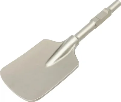 Obrázek produktu pro Hliněný rýč k bouracímu kladivu / pneumatickému kladivu / sbíječce - rýčový sekáč 65A - 40Cr chromová ocel - čepel 44×13,5 cm - hmotnost 4,35 kg - stříbrná/černá
