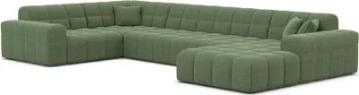 Produktbild von Strukturstoff U-Form XL Wohnlandschaft Nivara Grün Rechts
