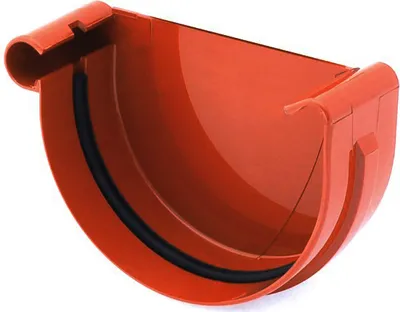 Produktbild von BRYZA Dachrinnenvorkopf LINKS Kunststoff Ø 75 mm, Ziegelrot RAL 8004