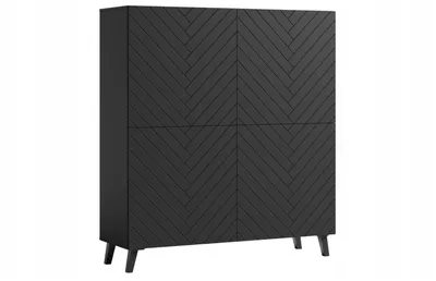 Obrázek produktu pro Moderní komoda PHUKET 120 cm, vysoká MDF deska, police na TV, tiché zavírání