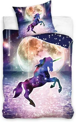 Produktbild von Carbotex MAGIC UNICORN  Wendebettwäsche Set für Kinder, Jugendliche und Erwachsene 135x200/80x80cm NL201094