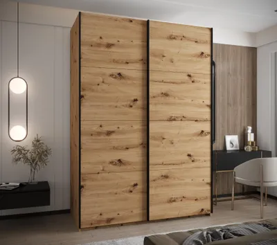 Obrázek produktu pro Dvoudveřová skříň SAMARA 1 - 180 cm, dub artisan / černá