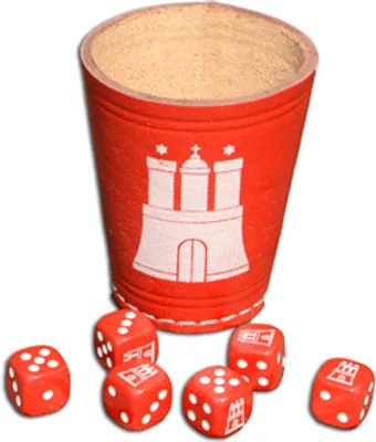 Produktbild von Teepe Verlag FQ Hamburg Leder-Würfelbecher m. 6 Würfeln 0