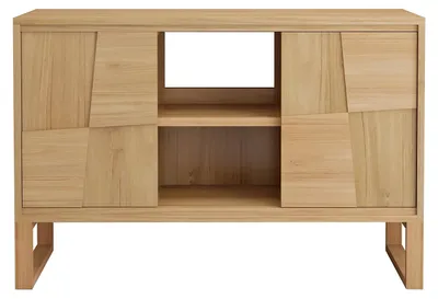 Produktbild von Waschbeckenunterschrank auf Füßen aus Teakholz – Breite 120 cm – MATARAM