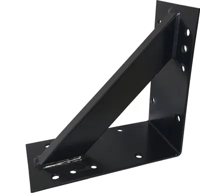 Produktbild von Großer Stahl Winkel 25x25cm extra stark Holzverbinder verstärkt schwarz