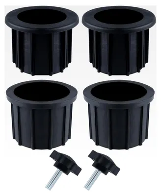 Produktbild von 2 Sets (6 Stück) Ersatzteile für Sonnenschirmständer, inklusive 4 Schirmlochringe und 2 Handknopfschrauben, Zubehör für Terrassentische und Balkondecks (Schwarz)