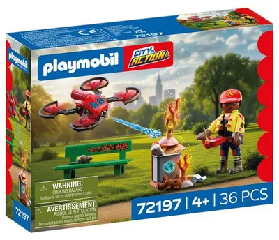Immagine prodotto di PLAYMOBIL City Action 72197: Drone dei pompieri con getti d'acqua