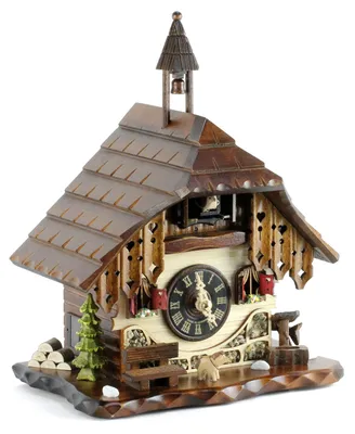 Kuckucksuhr aus Holz, Schwarzwaldhaus, 28 cm, Tischuhr