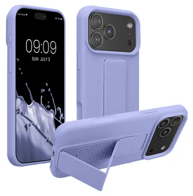 Produktbild von kwmobile Handyhülle für Apple iPhone 17 Pro Max Hülle - TPU Silikon Case mit Fingerhalter und Stand - Schutzhülle Cover in Lavendel