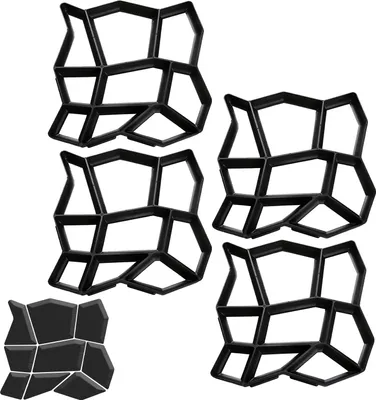 Produktbild von TolleTour Pflasterform Betonform 4tlg, Betonform für Garten Terrasse, 43x43x4cm, Kunststoff Betonform Gehweg, Gießen