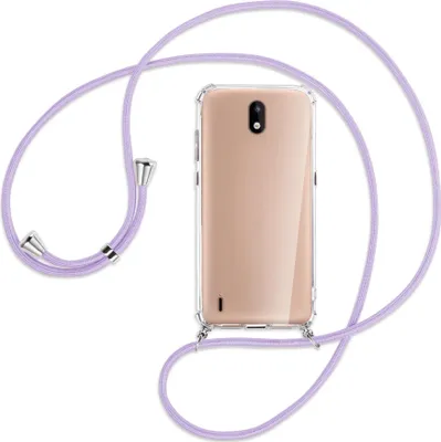 Produktbild von Handykette Backcover-Schutzhülle mit Band (Metall silberfarben) für Nokia 1.3 - violett