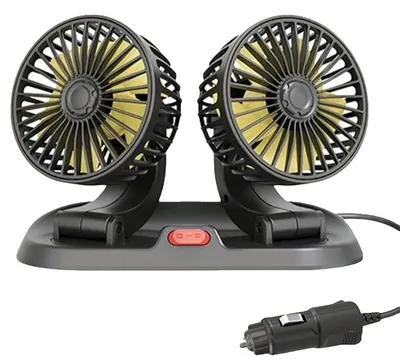 Image de Ventilateur de refroidissement, double vitesse, design portable, allume-cigare 12V