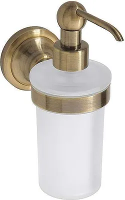 Produktbild von BETRO BRONZE Seifenspender Messing Glas Bronze 80x190x120 mm, 230 ml für Bad & Küche >> zum Bohren