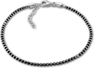 Image de SilberDream Bracelet femme boules argent diamanté 18-21cm noir SDA1108K