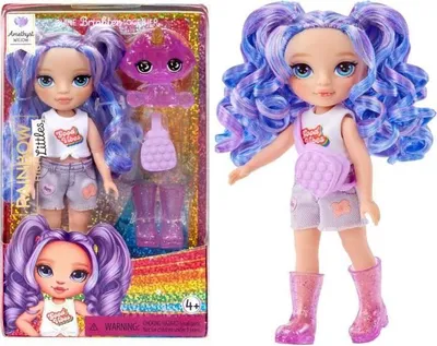 Immagine prodotto di Bambola Rainbow High Littles, 15 cm, viola, con animale domestico, dai 4 anni in su