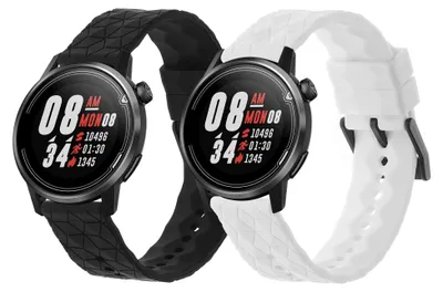 Zdjęcie produktu dla kwmobile 2x pasek do zegarka COROS PACE 2 / APEX (42 mm) Pasek – zestaw pasków do trackera fitness z silikonu TPU – zamienny pasek do smartwatcha – czarno-biały