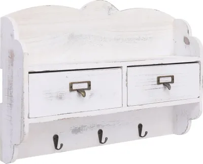 Produktbild von Wandgarderobe Weiß 50 x 10 x 34 cm Holz